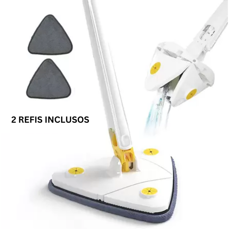 Mop Magic Clean Triângulo Ajustável Giratório 360º Branco- FRETE GRÁTIS