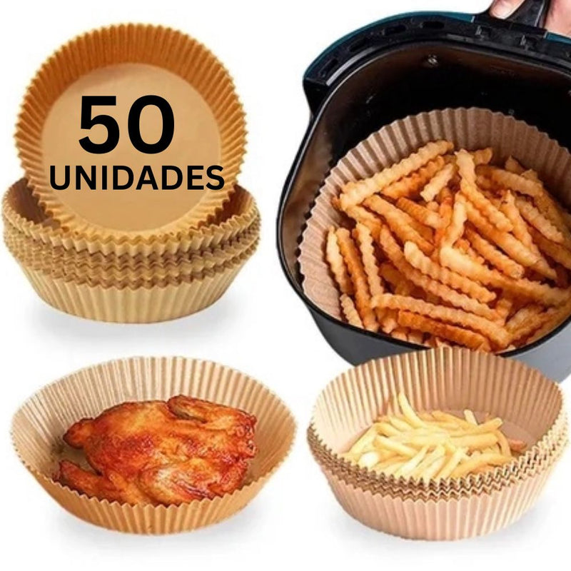 Forma de Air Fryer Descartável 50 unidades Papel Vegetal- FRETE GRÁTIS