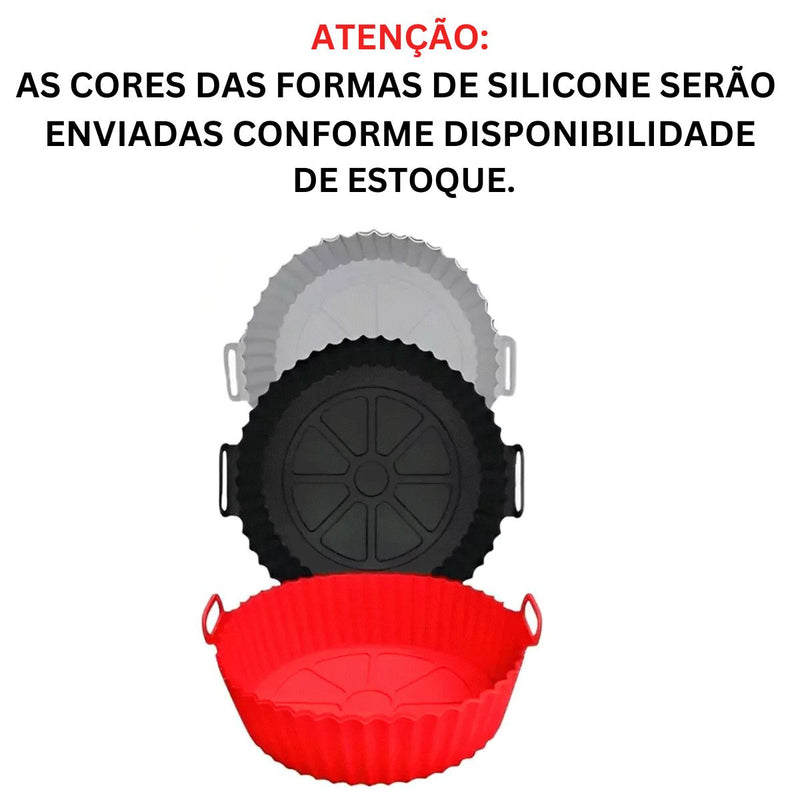 Kit 3 Formas para Air Fryer Silicone Reutilizável.