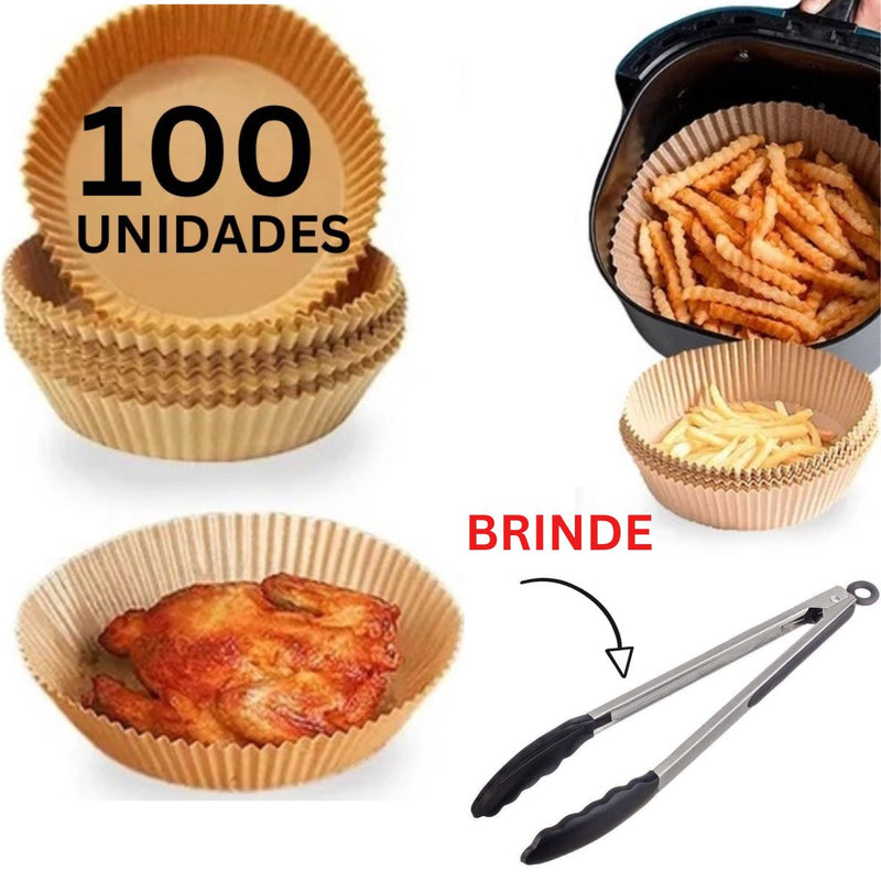 Kit 100 Formas Para Air Fryer Descartáveis + BRINDE.