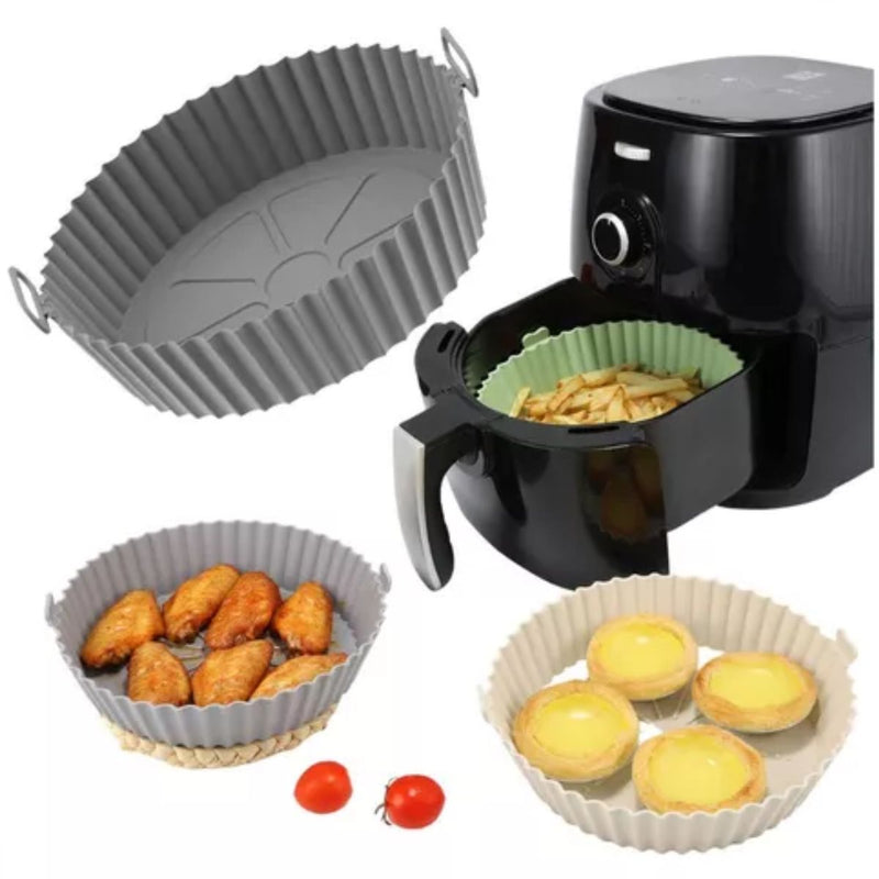 Forma de Silicone para Air Fryer com Alça Reutilizável- Frete Grátis.