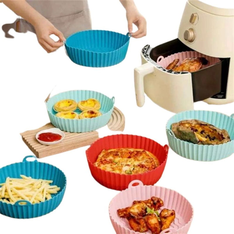 Forma de Silicone para Air Fryer com Alça Reutilizável- Frete Grátis.