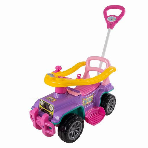 Carrinho de Passeio Infantil Jip Jip com Empurrador. Roxo e Rosa Menina.